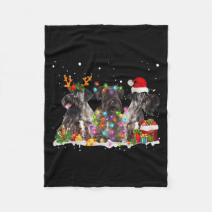Santa Cesky Terrier Dog Gorgeous Reindeer Christma Fleece Blanket