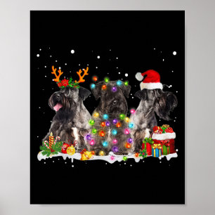 Santa Cesky Terrier Dog Gorgeous Reindeer Christma Poster