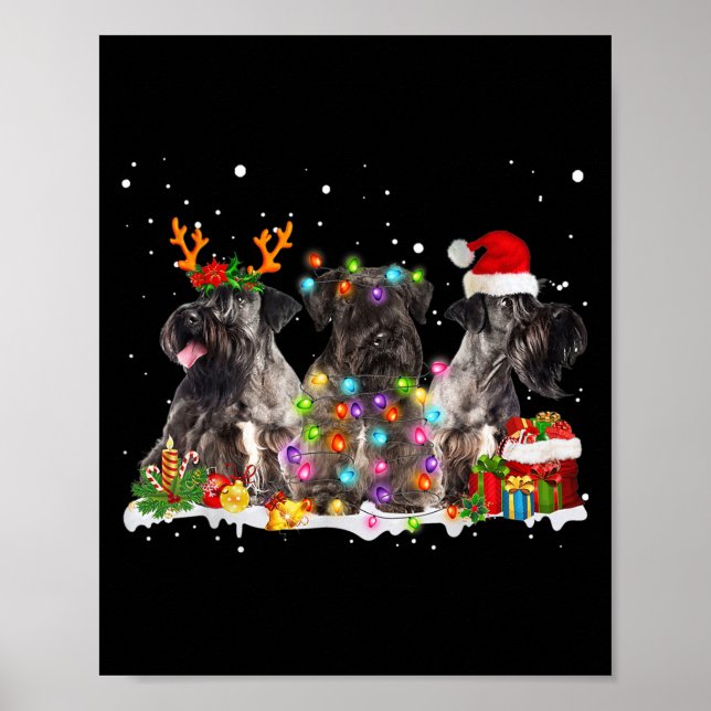 Santa Cesky Terrier Dog Gorgeous Reindeer Christma Poster (Front)
