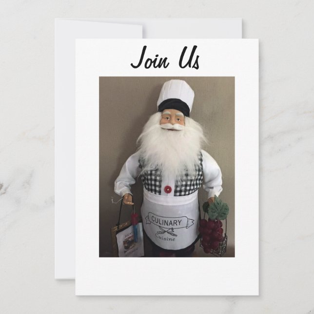 SANTA CHEF INVITES ALL TO YOUR CHRISMAS GATHERING (Front)