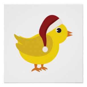 Santa chick poster
