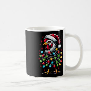 Santa Chicken Christmas Lights Funny Xmas Chicken  Coffee Mug