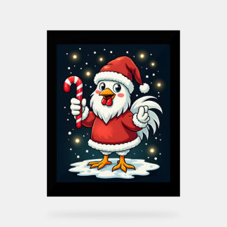 Santa Chicken Joy Acrylic Sign