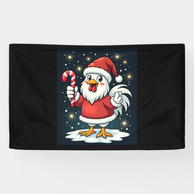 Santa Chicken Joy Banner (Horizontal)