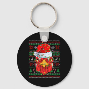 Santa Chicken Lover Farmer Christmas Pjs Ugly Xmas Key Ring