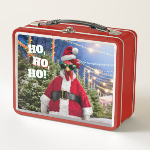 Santa Chicken Metal Lunch Box