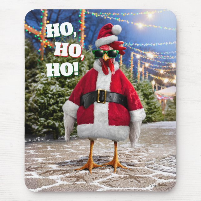 Santa Chicken Mouse Pad (Front)