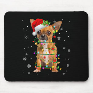 Santa Chihuahua Christmas Lights Xmas Dog Lover Me Mouse Pad