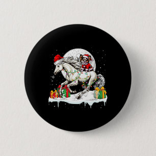 Santa Chihuahua Riding Horse Christmas Owner Kids  6 Cm Round Badge