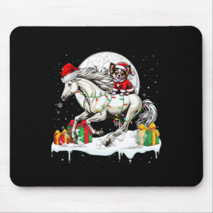 Santa Chihuahua Riding Horse Christmas Owner Kids Mouse Pad