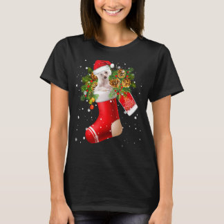 Santa Chinese Crested In Christmas Sock Pajama T-Shirt