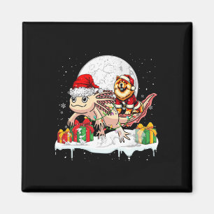 Santa Chow Chow Riding Axolotl Christmas Owner Kid Magnet