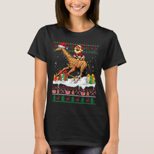 Santa Chow Chow Riding Giraffe Christmas Sweater L