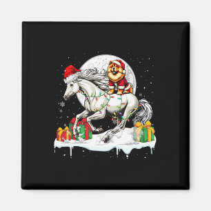 Santa Chow Chow Riding Horse Christmas Owner Kids Magnet