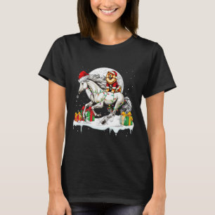 Santa Chow Chow Riding Horse Christmas Owner Kids  T-Shirt