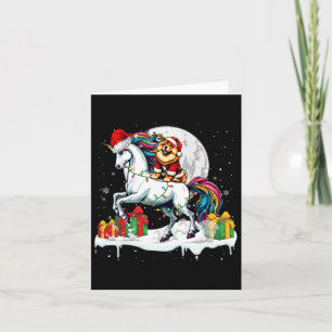 Santa Chow Chow Riding Unicorn Christmas Owner Kid Card