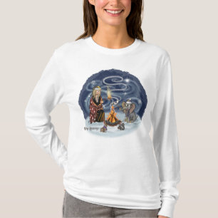 Santa Chris & Wilbur Fireside Friends Women Long T-Shirt