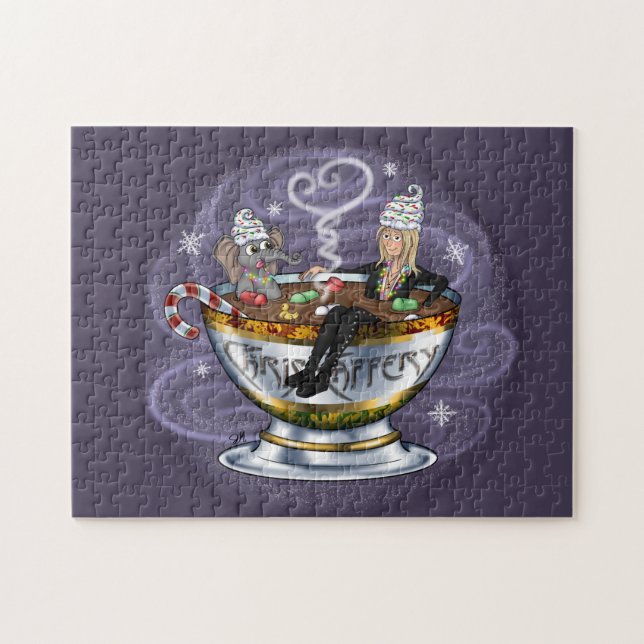 Santa Chris &amp; Wilbur Hot Tubbin&#x27; Puzzle (Horizontal)