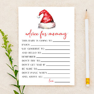 Santa Christmas Advice Baby Shower Game Activity Stationery