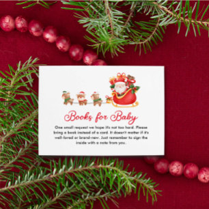 Santa Christmas Baby Shower Book Request Enclosure Card