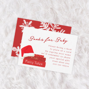 Santa Christmas Baby Shower Books For Baby Enclosure Card