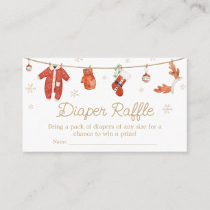 Santa Christmas Baby Shower Diaper Raffle Enclosure Card