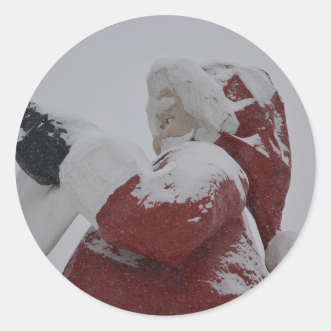 Santa Christmas Classic Round Sticker (Front)