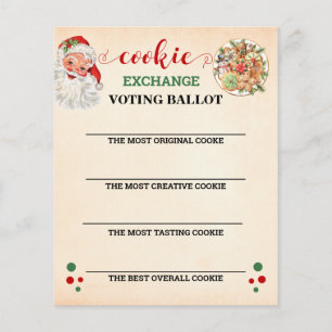 Santa Christmas Cookie Exchange Voting Card