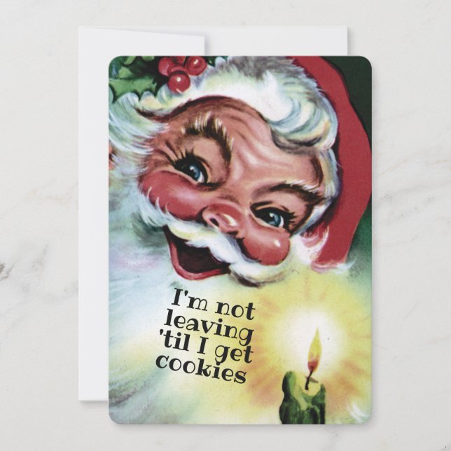 Santa Christmas cookies personalized holiday card (Front)