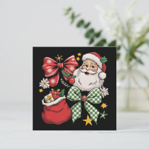Santa Christmas Coquette Vintage Preppy Retro Xmas Holiday Card