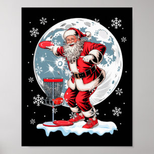 Santa Christmas Costume Playing Disc Golf Player L Poster