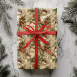 Santa Christmas Decoupage Vintage Victorian Wrapping Paper<br><div class="desc">This design may be personalised by choosing the customise further option. You may also transfer onto other items. Contact me at colorflowcreations@gmail.com or use the chat option at the top of the page if you wish to have this design on another product or need assistance. See more of my designs...</div>