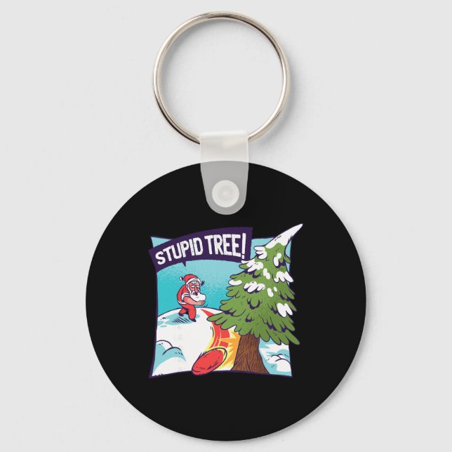 Santa Christmas Disc Golf Funny Winter Disc Golf  Key Ring (Front)
