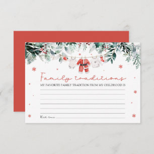 Santa Christmas Family Tradition Baby Shower Game Enclosure Card