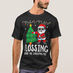 Santa Christmas Gift Flossing Around The Christmas T-Shirt