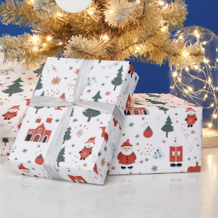 santa christmas gift wrapping papers paper