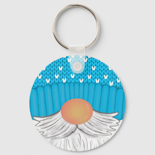 Santa Christmas Gnome Winter Hat Beard Sweater Key Ring