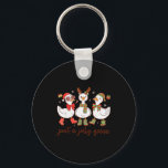 Santa Christmas Goose Just A Jolly Goose Kids Boys Key Ring<br><div class="desc">Santa Christmas Goose Just A Jolly Goose Kids Boys Girls</div>