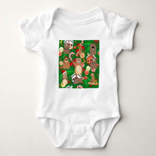 Santa christmas gopher baby bodysuit