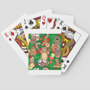 Santa christmas gopher playing cards