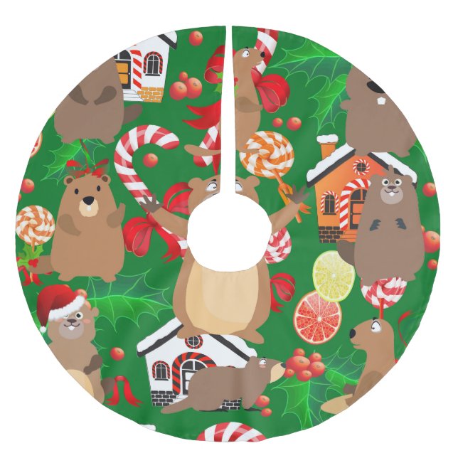 Santa christmas gopher tree skirt (Front)