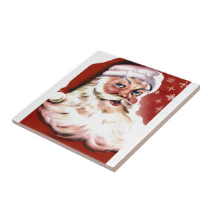 Santa Christmas HO Merry Joy Peace Seasons Jolly Ceramic Tile