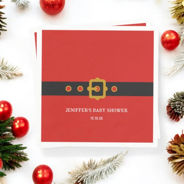 Santa Christmas Holiday Dinner Party Napkin (Creator Uploaded)