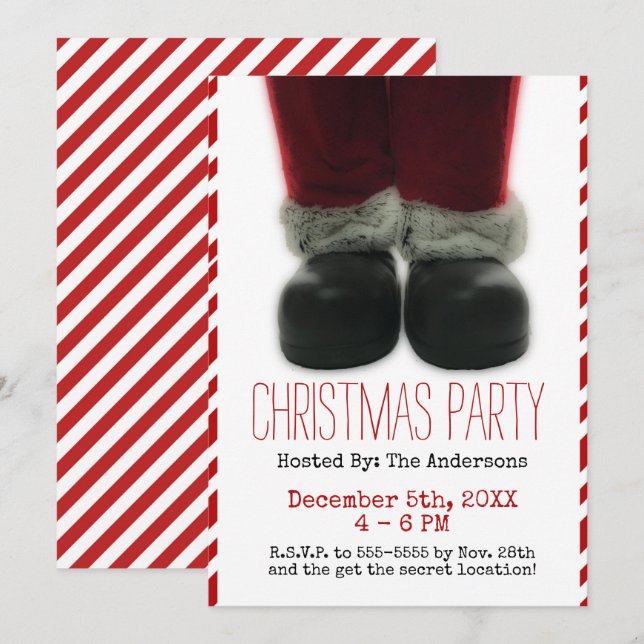Santa Christmas Holiday Party Invitation (Front/Back)