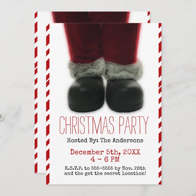 Santa Christmas Holiday Party Invitation (Front/Back)