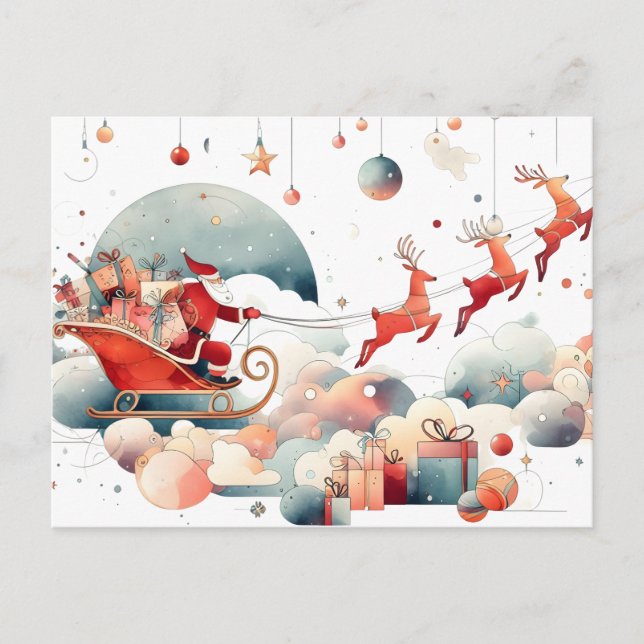 Santa christmas holiday postcard (Front)