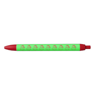 Santa Christmas Holiday Red Green 4Carmen Black Ink Pen