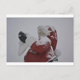 Santa Christmas Holiday Snow Snowflake Frozen Ice Postcard