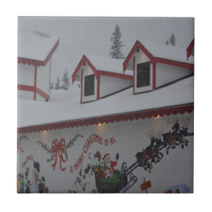 Santa Christmas Holiday Snow Snowflake Frozen Ice Tile