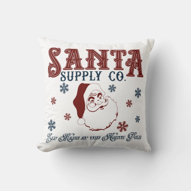 Santa Christmas Home Decor Throw Pillow (Front)